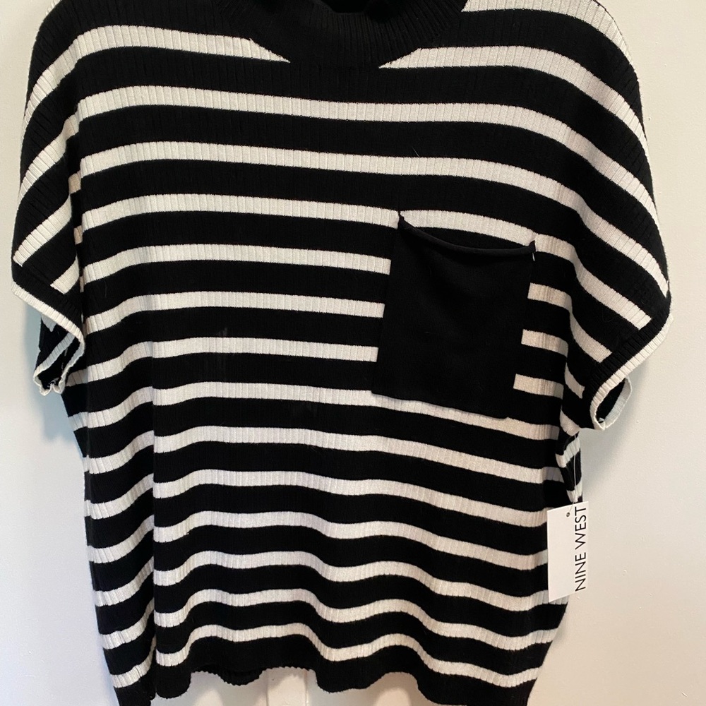 Nine West Monochrome Striped Sweater XXL